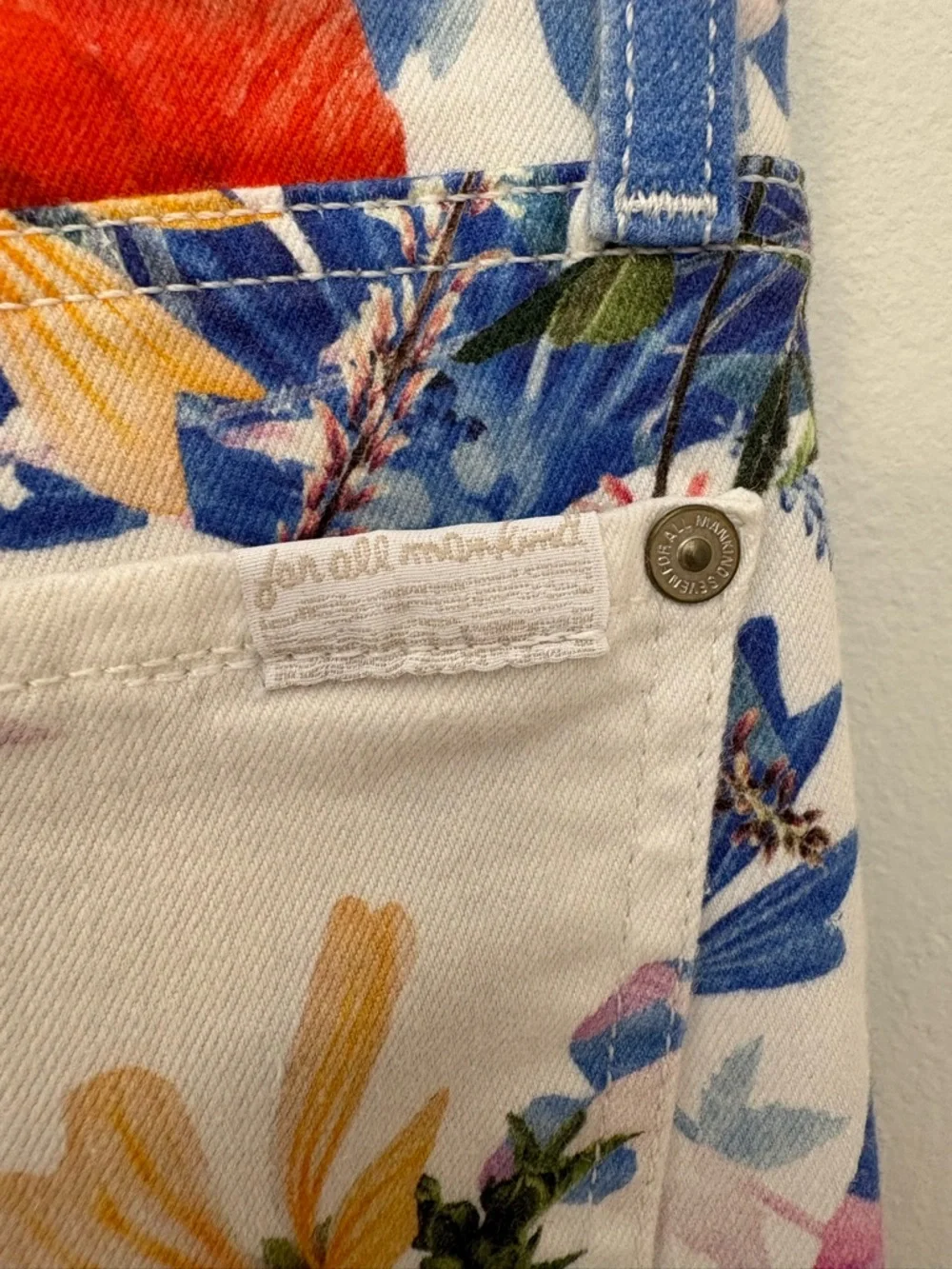 7 For All Mankind Seaside Poppy Floral Print Ankle Skinny Jeans Sz:25 - Picture 5 of 10